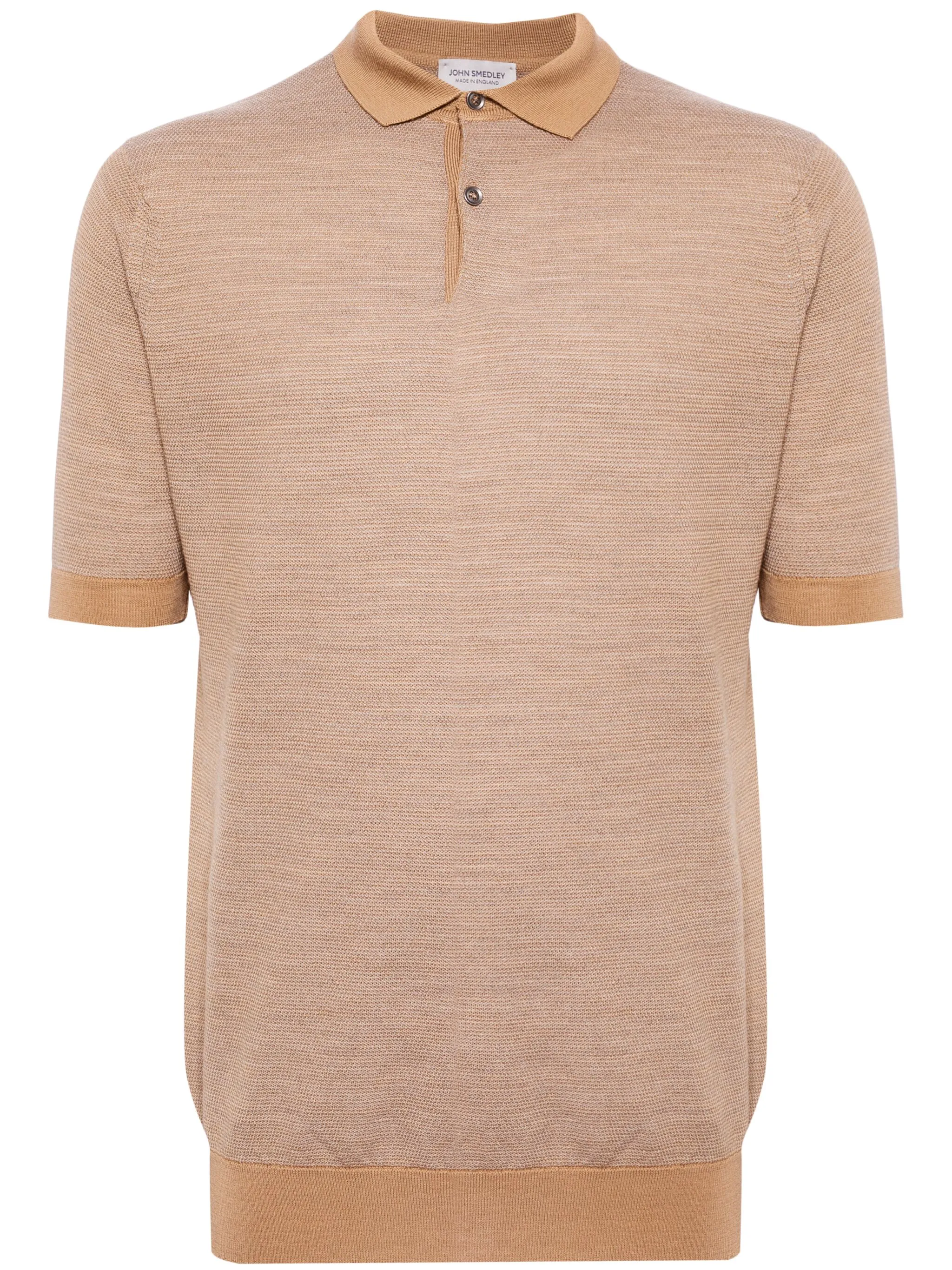 

Шерстяная рубашка поло с короткими рукавами John Smedley, коричневый