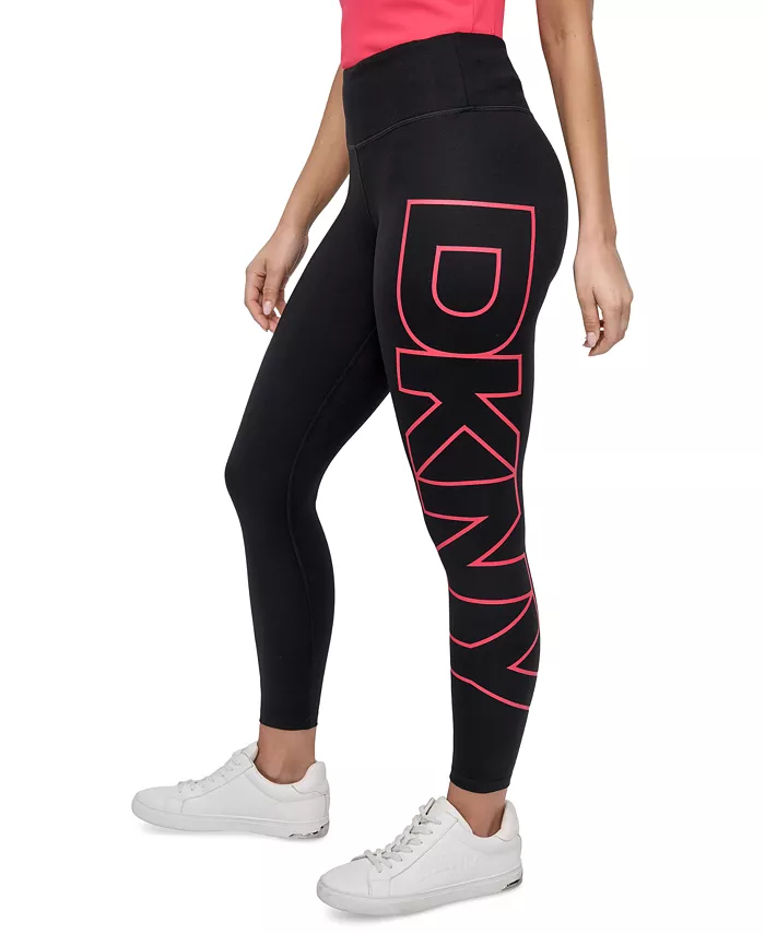 

Женские компрессионные леггинсы с логотипом Balance, высокая талия, длина 7/8 DKNY, розовый