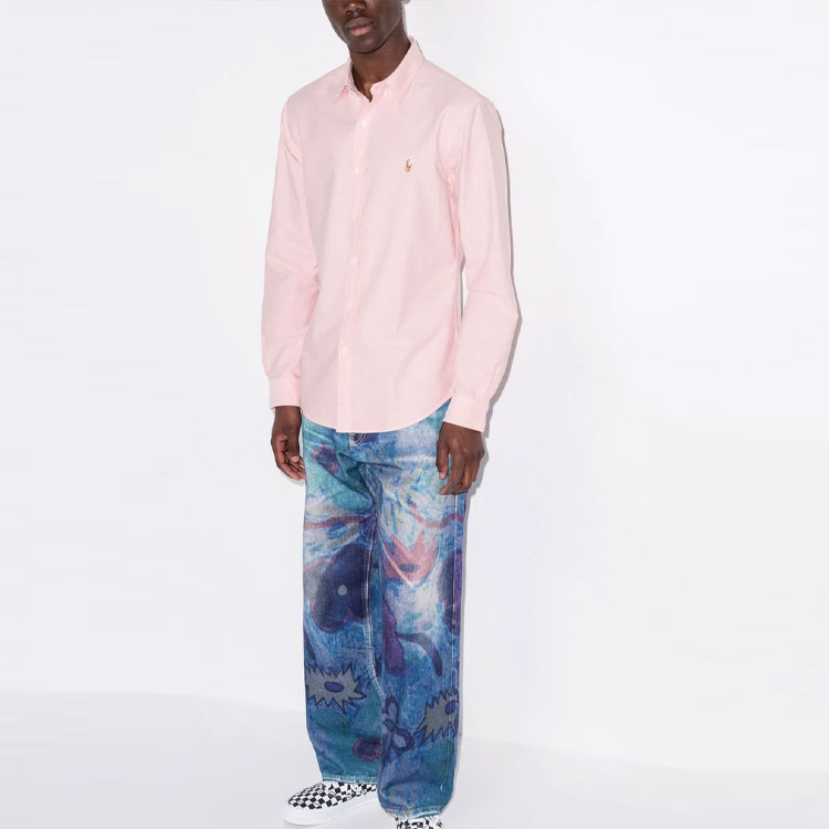 Оксфордская рубашка slim fit Polo Ralph Lauren, розовый — фото 4