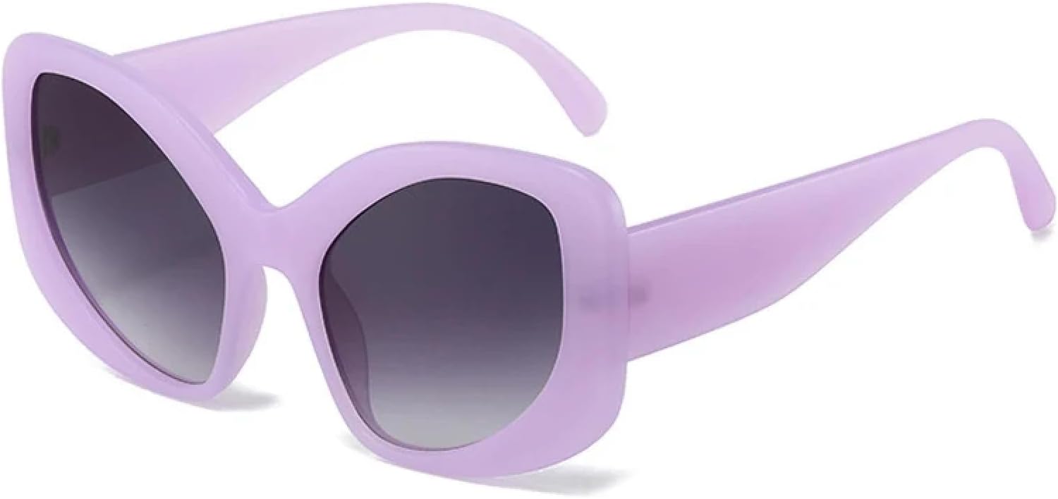 

Модные солнцезащитные очки большого размера «кошачий глаз» для женщин, защита от УФ-излучения UV400, ретро-очки для мужчин, матовые, конфетного цвета TVTBBVV, Matte Purple Gray