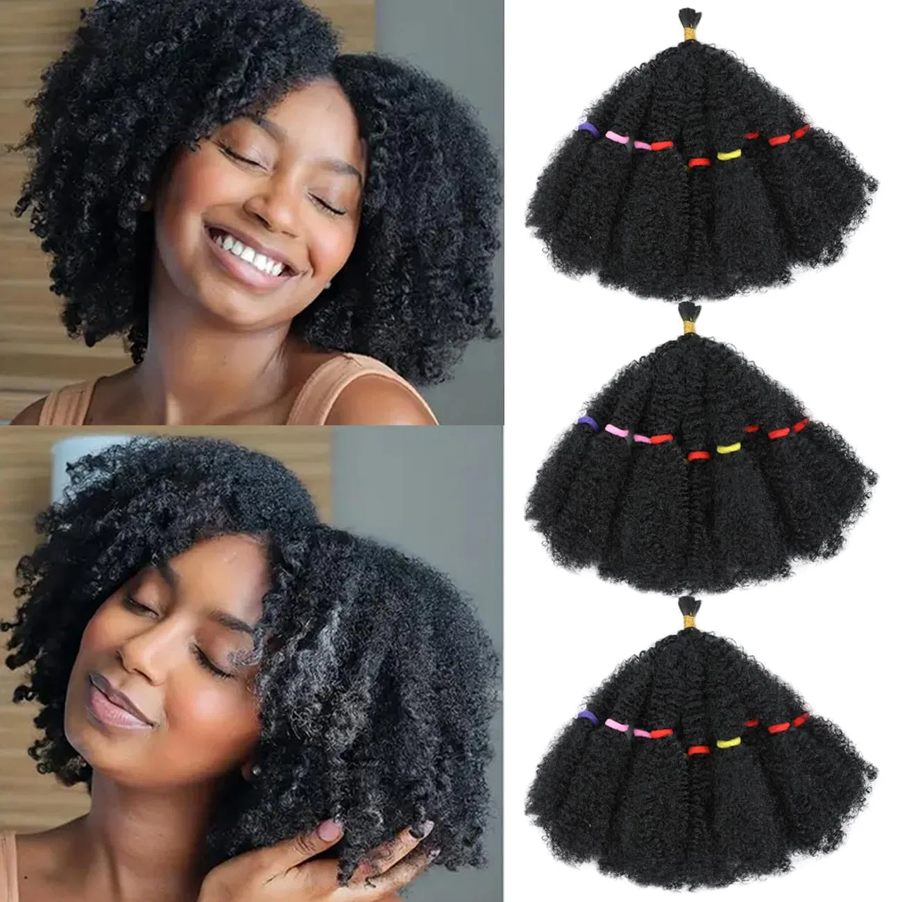Набор афро-кудрявых волос для плетения Marley Twist Amlucks, 1B#