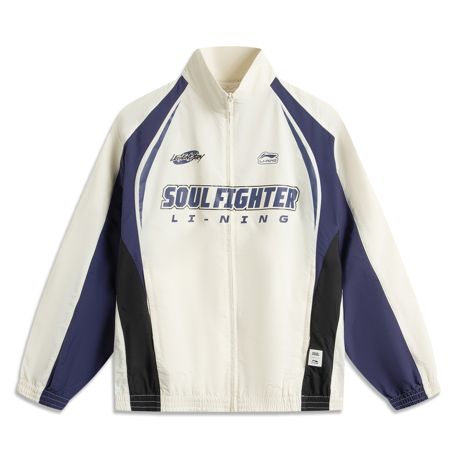 

LINING Плащ Лиги Легенд унисекс цвета слоновой кости и тёмно-сумеречного синего с чёрным, Ivory/Deep Twilight Blue/Black