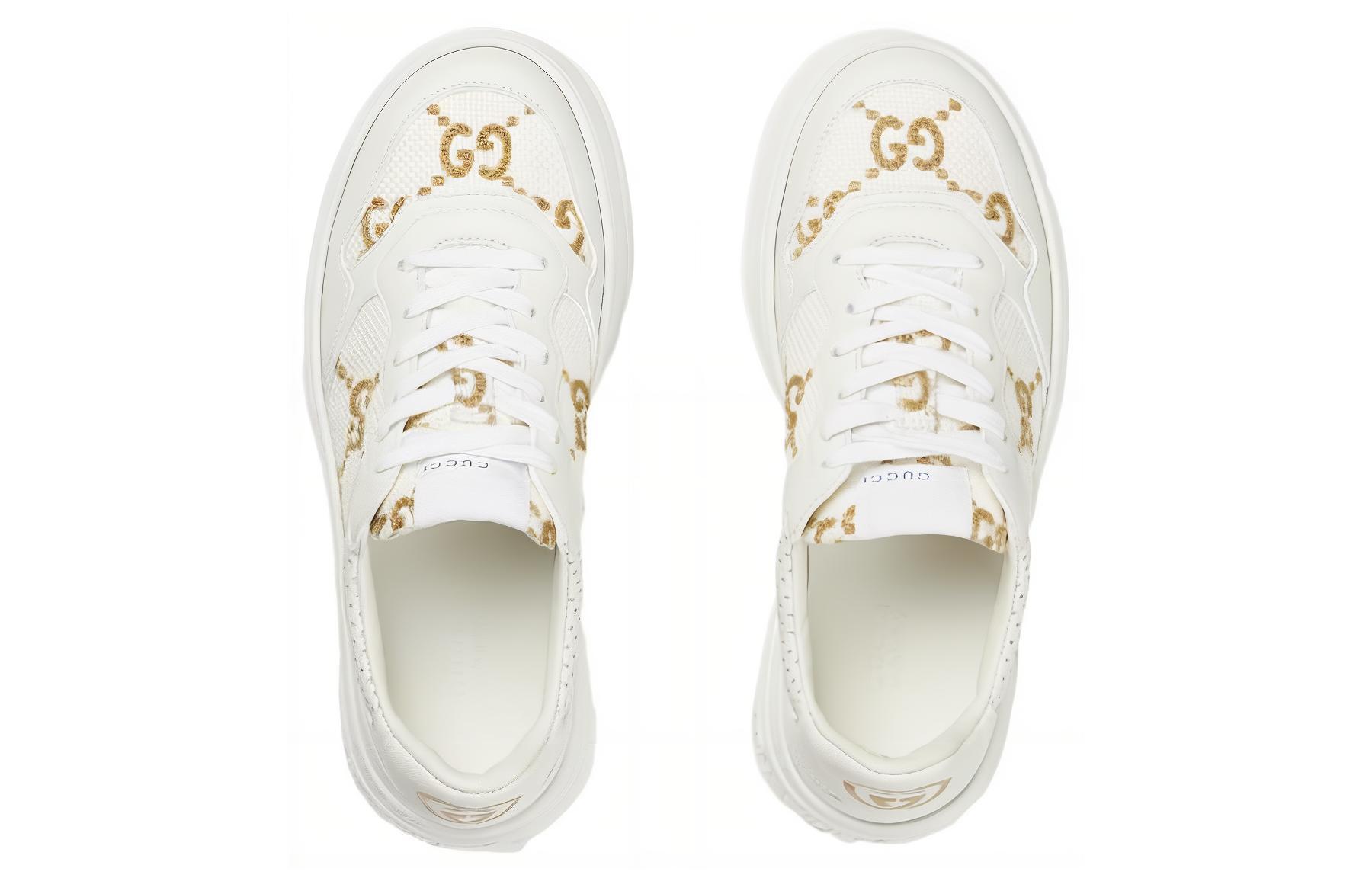 Женские кроссовки Gg 'Interlocking G White Gold' Женские GUCCI