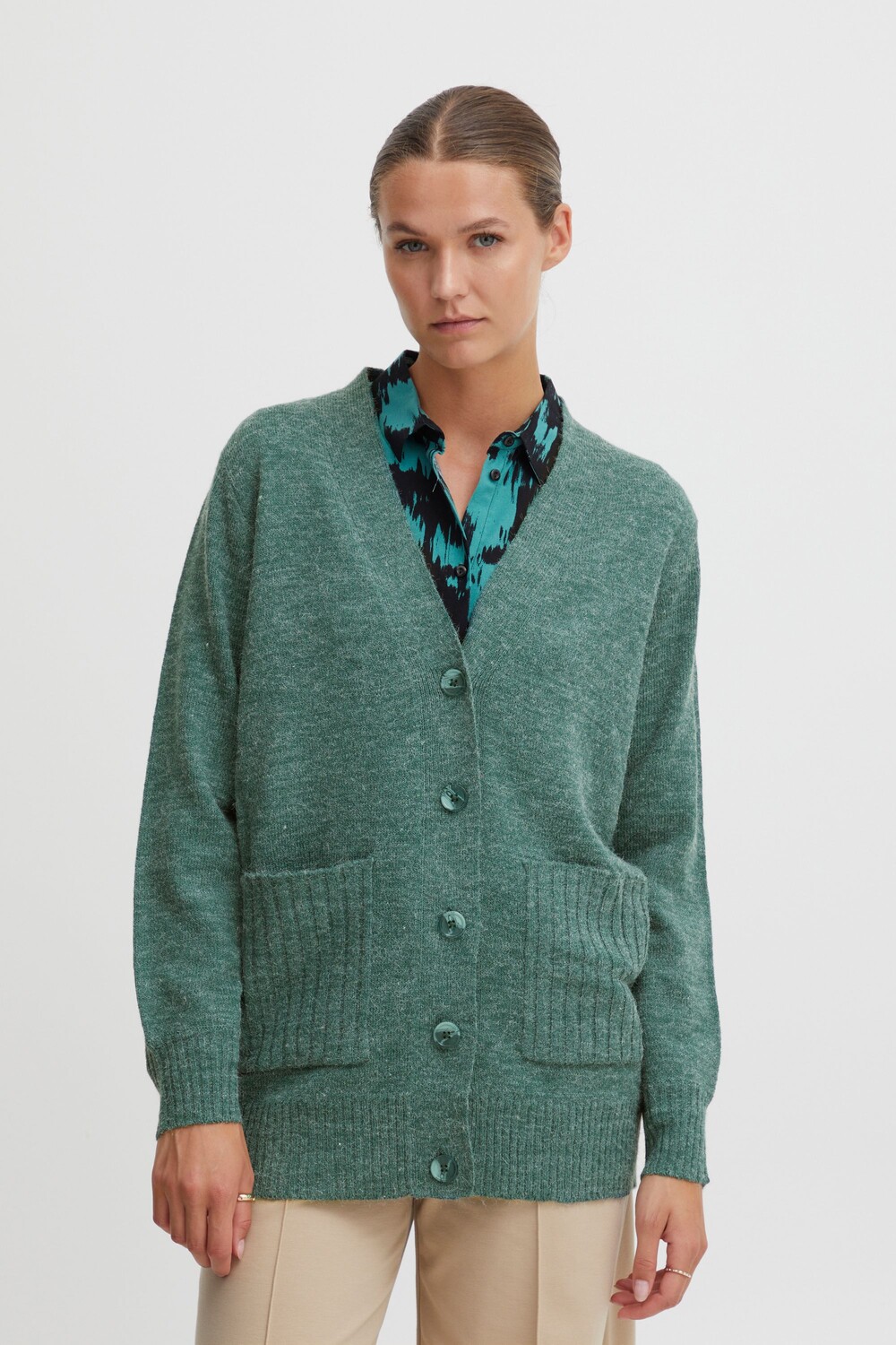 

Кардиган ICHI Strickjacke, синий