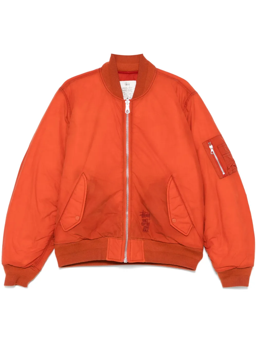 

Вощеный стеганый бомбер Stüssy, оранжевый