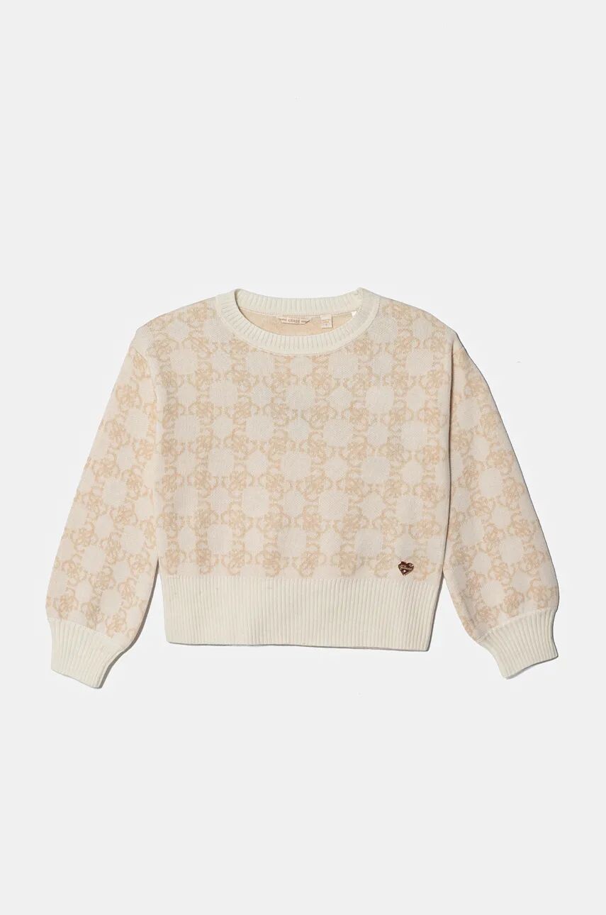 

Детский свитер Guess из смесовой шерсти, бежевый