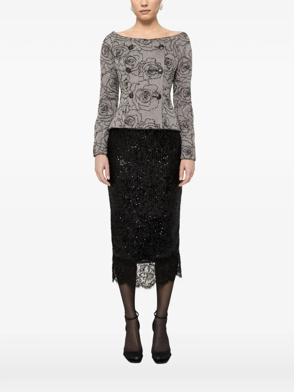 

Блейзер с пайетками NISSA, серый