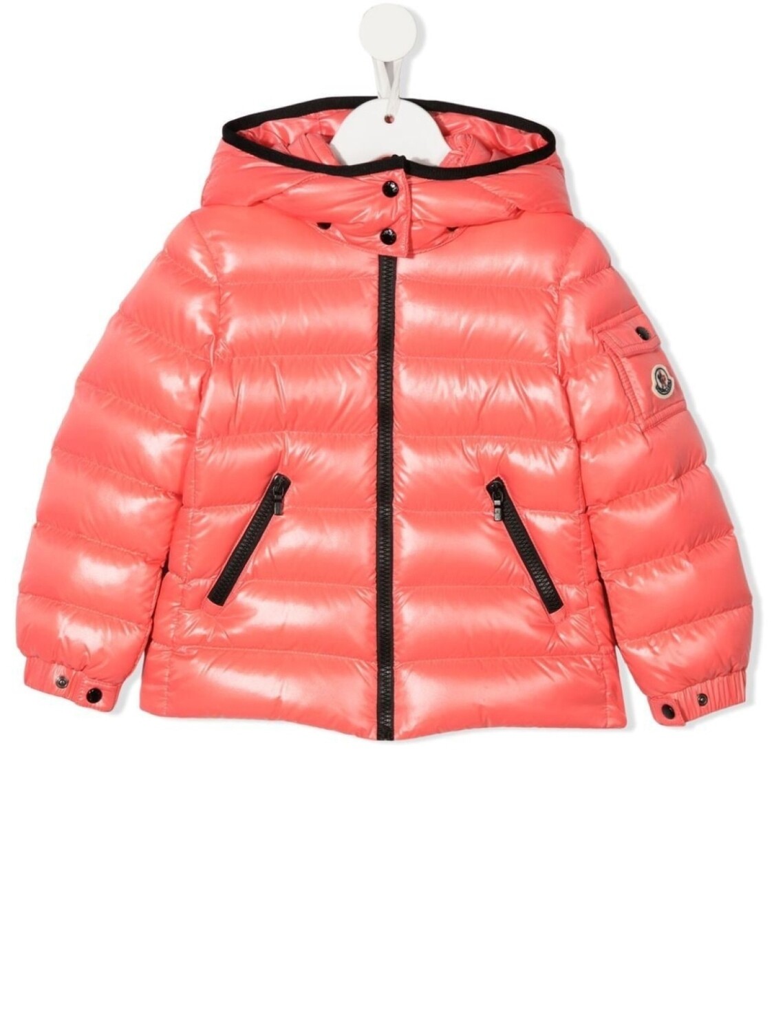 

Moncler Enfant пуховик с капюшоном, розовый