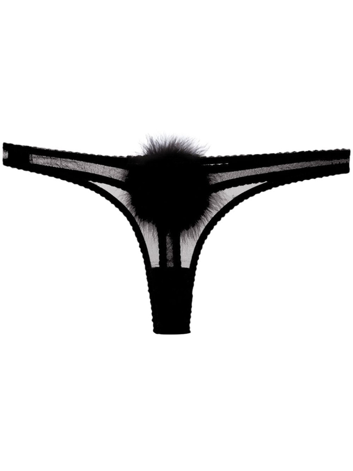 

Gilda & Pearl трусы "тонг" 'Diana Georgette Pompom', черный