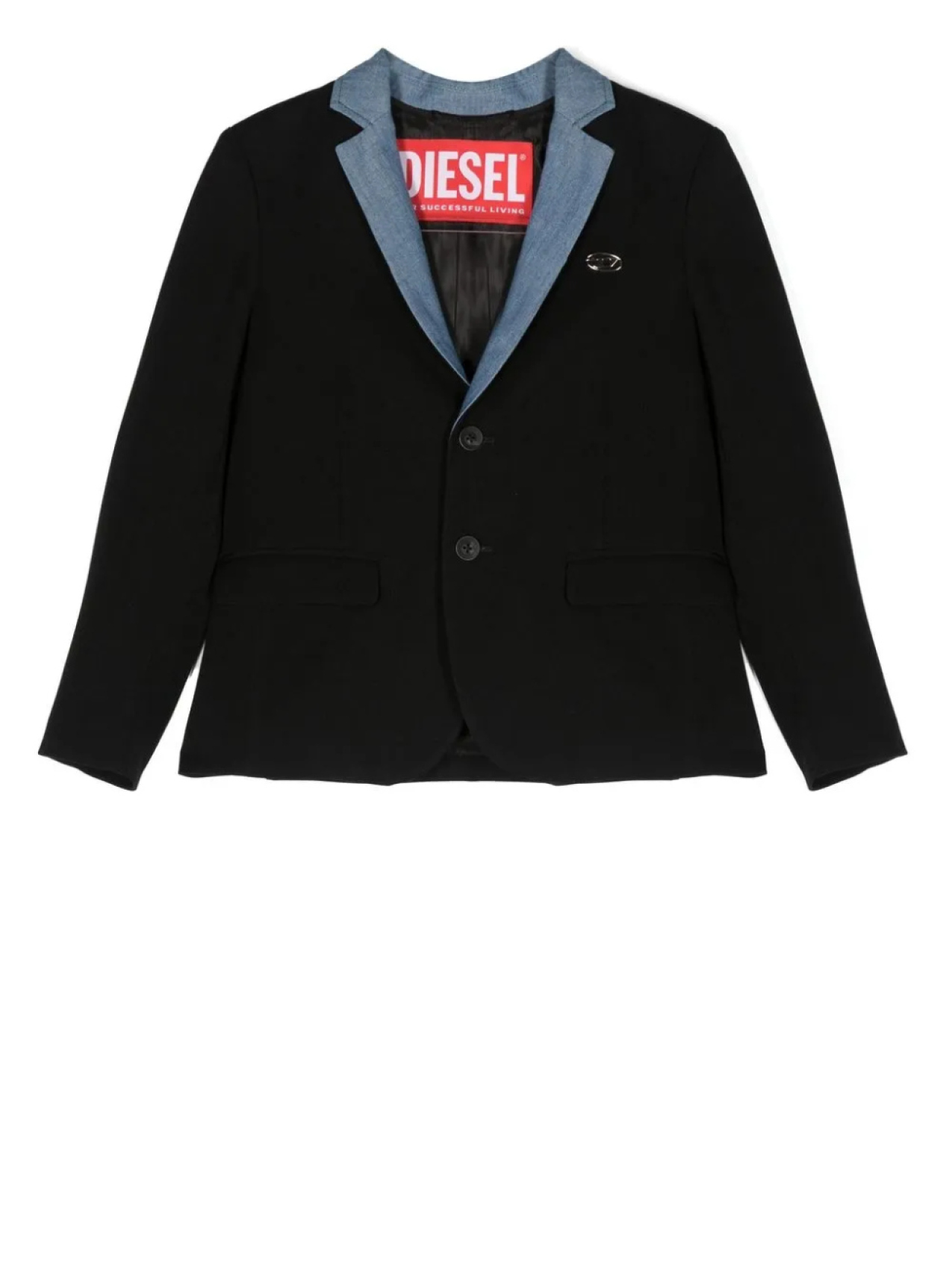 

Блейзер с контрастным воротником Diesel Kids, черный