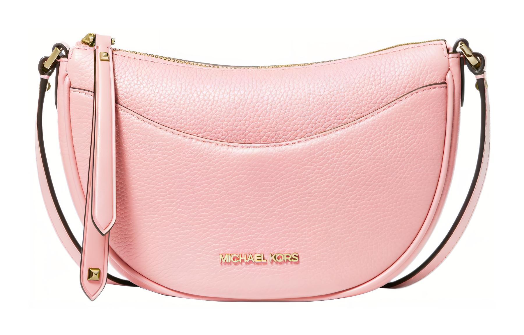 

MICHAEL KORS Сумка-полумесяц из шагреневой кожи, женская, розового цвета, через плечо, маленького размера