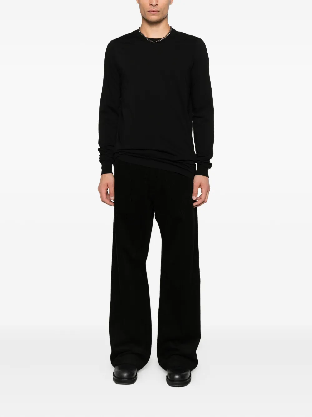Футболка с длинными рукавами и круглым вырезом Rick Owens, черный — фото 2