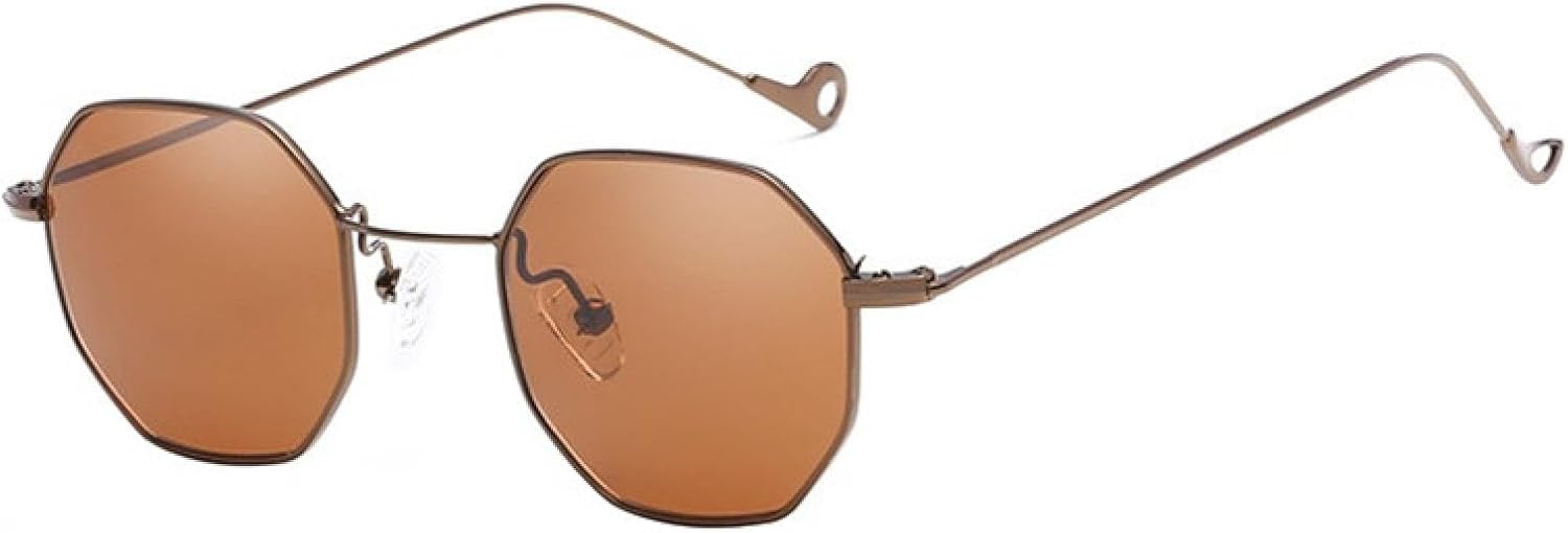 

Винтажные золотые солнцезащитные очки для мужчин, квадратная металлическая оправа, серебристо-коричневые, черные, маленькие, женские, летний стиль VFDHN, Brown Frame Brown