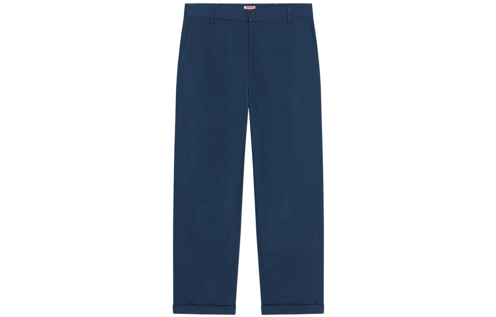 

Брюки прямого кроя с нашивкой-логотипом KENZO, темно-синий