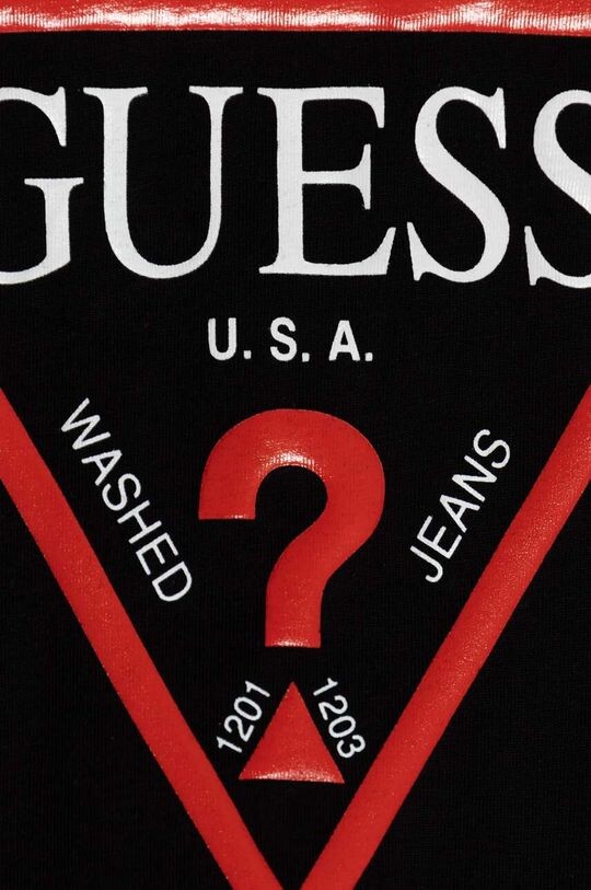 Хлопковая футболка для детей Guess, черный — фото 3