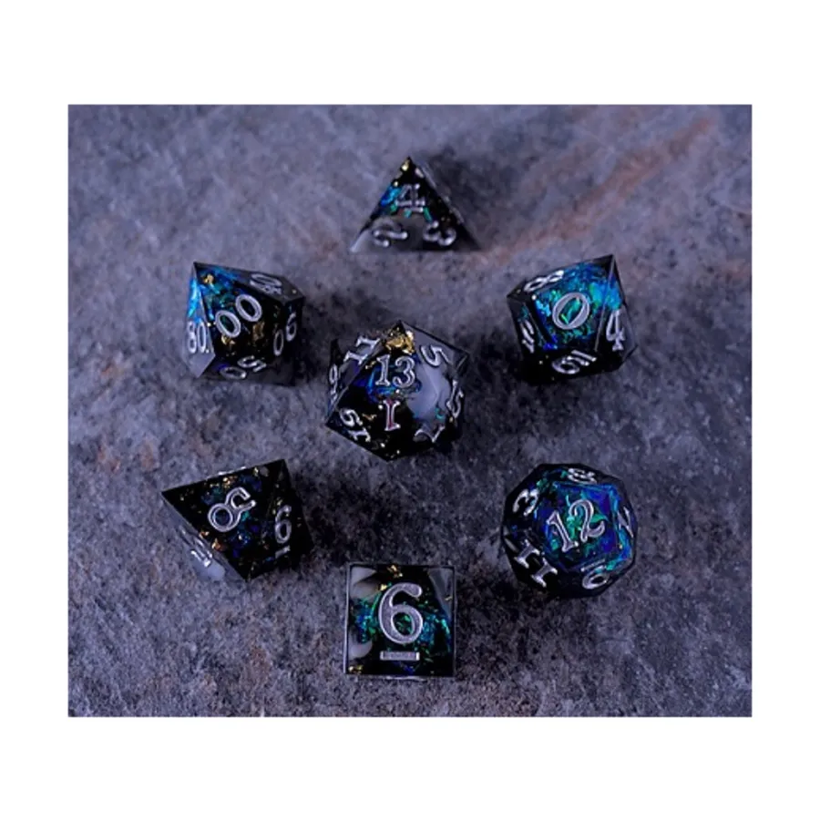 

Полисет - Полуночный блеск (7), Dice - Sharp Edge Resin (Easy Roller Dice)