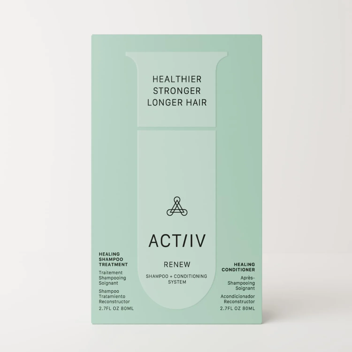 Шампунь ACTIIV Renew Travel Duo для здоровья кожи головы и более густых волос, увлажняет и питает, восстанавливает поврежденные волосы, растительный состав, безопасен для окрашенных волос, веган — фото 2