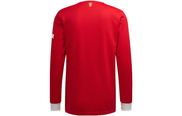 Футболка manchester united 21 22 домашняя футболка с длинным рукавом Adidas, красный — фото 2