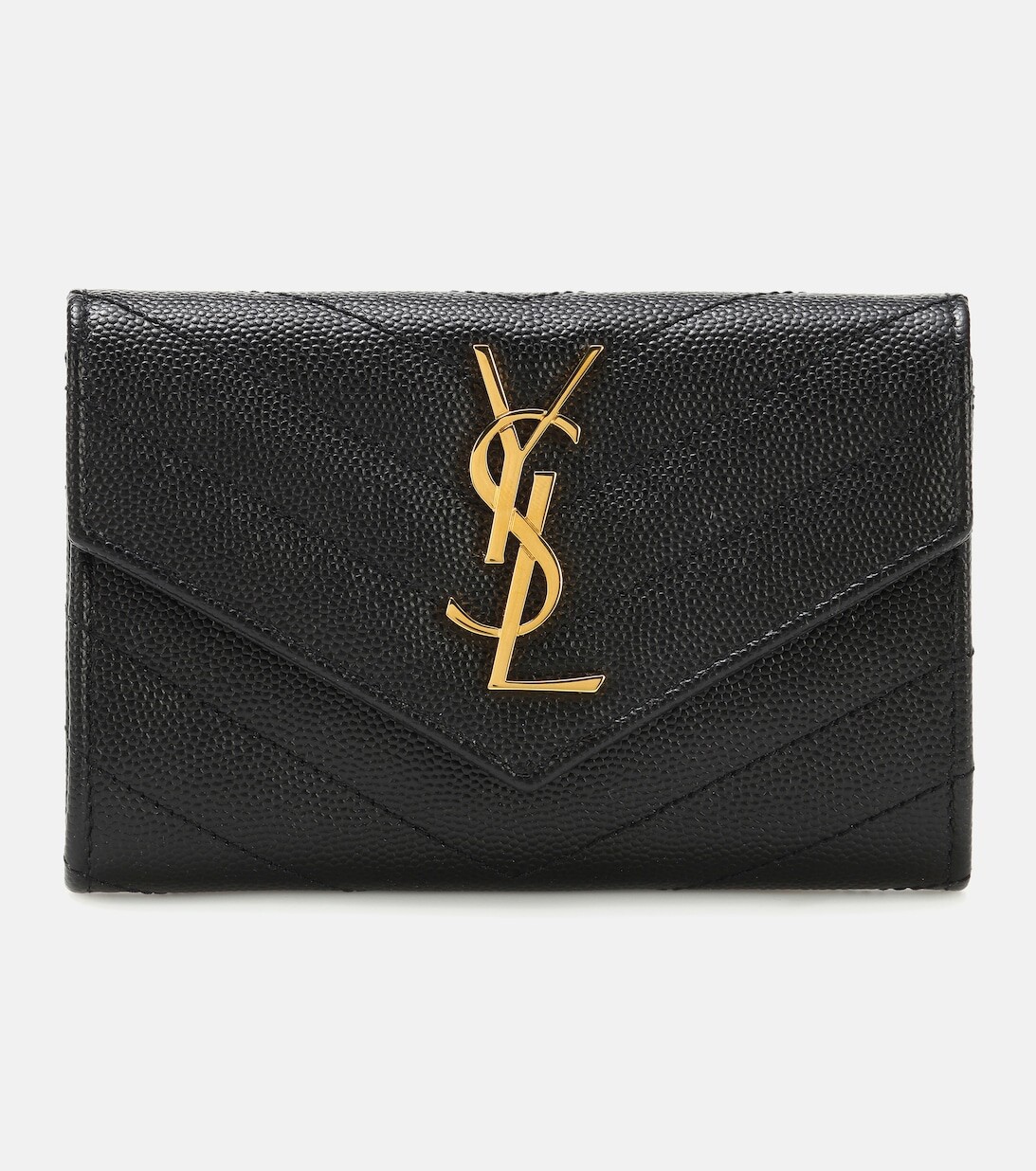 

Маленький кожаный кошелек с монограммой Saint Laurent, черный