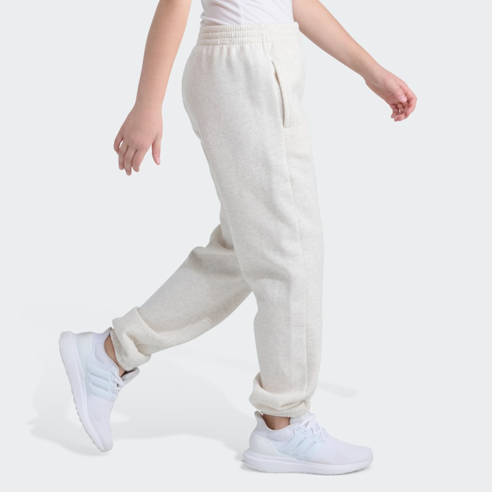 Спортивный костюм Adidas Elastic Waistband Minimal Logo Loose Fleece Heather Jogger, цвет Chalk White Melange — фото 4