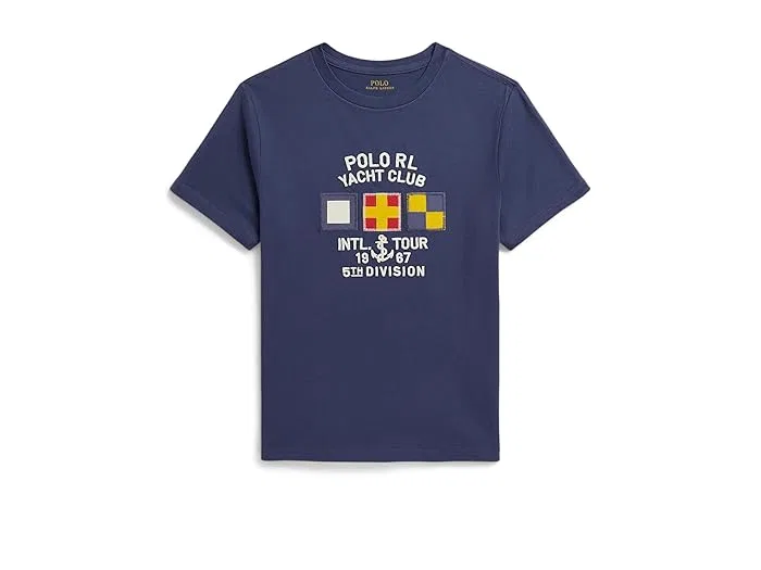 Футболка с принтом хлопок Cotton Jersey Graphic Tee Polo Ralph Lauren Kids, Celadon