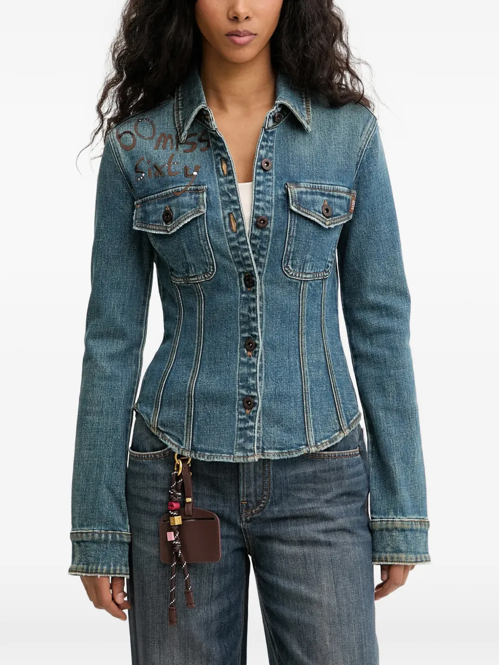 

Рубашка с нагрудным карманом на пуговицах Miss Sixty, синий