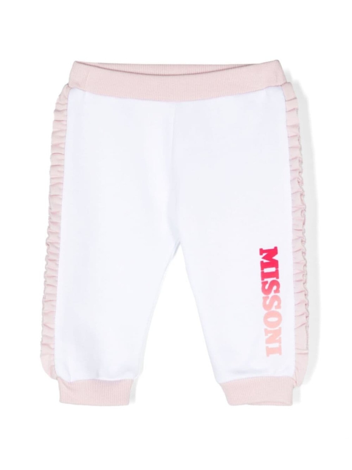 

Missoni Kids спортивные брюки с оборками и логотипом, белый