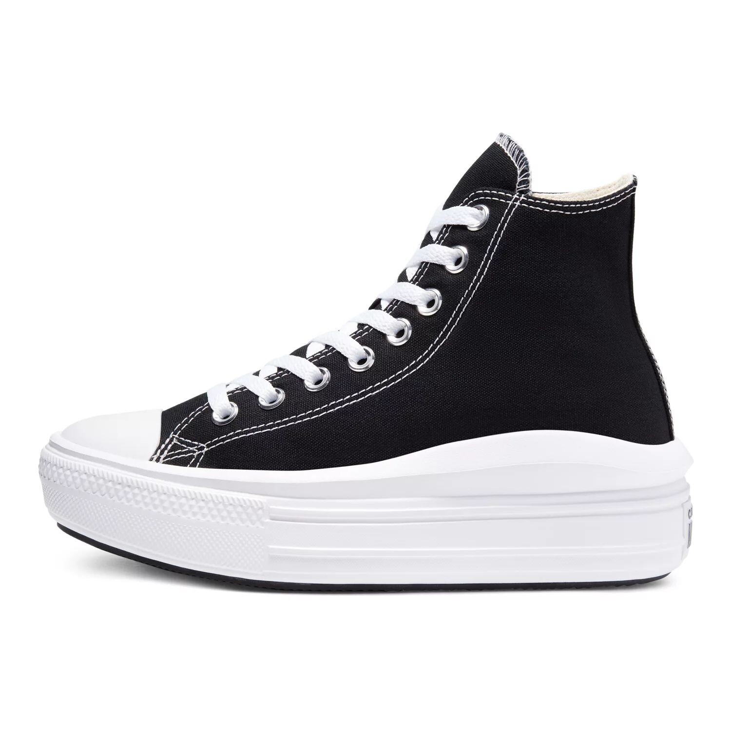 Женские высокие кроссовки на платформе Converse Chuck Taylor All Star Move Converse, черный/белый — фото 2