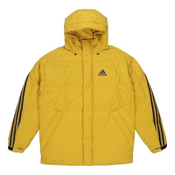 

Пуховик adidas 3st Puffy Dwn J Casual Sports Stay Warm hooded down Jacket Yellow, желтый