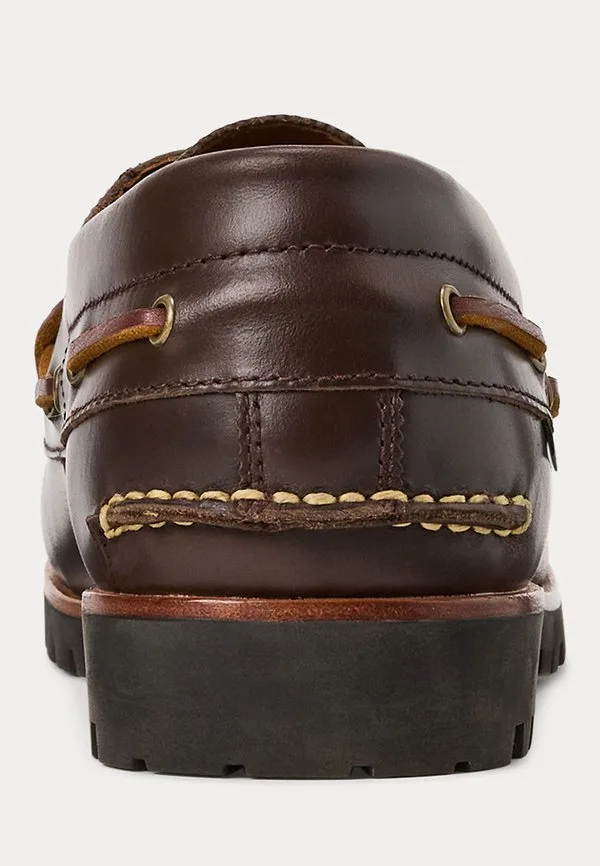 Кожаные лодочные туфли ranger Polo Ralph Lauren, Dark Brown — фото 3