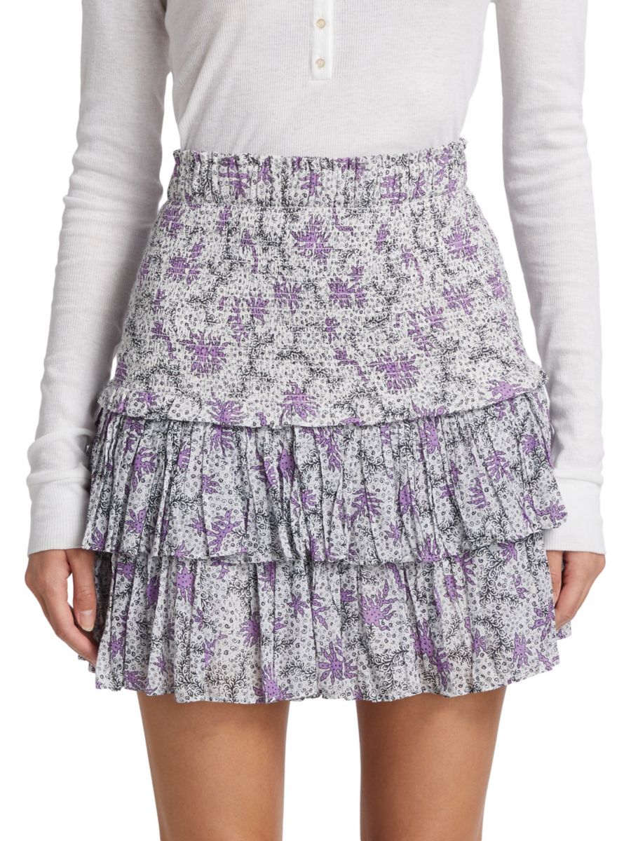 

Мини-юбка из хлопка с цветочным принтом Naomi Isabel Marant Étoile, цвет Ecru Lilac