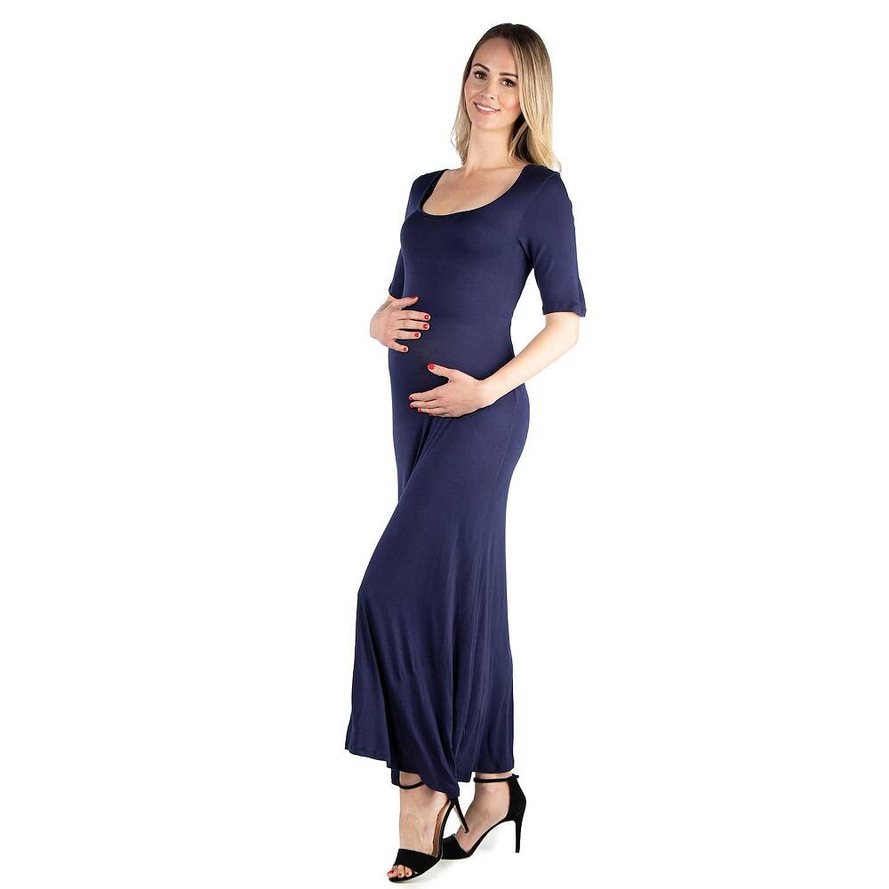 

Повседневное платье макси для беременных 24Seven Comfort Apparel, синий