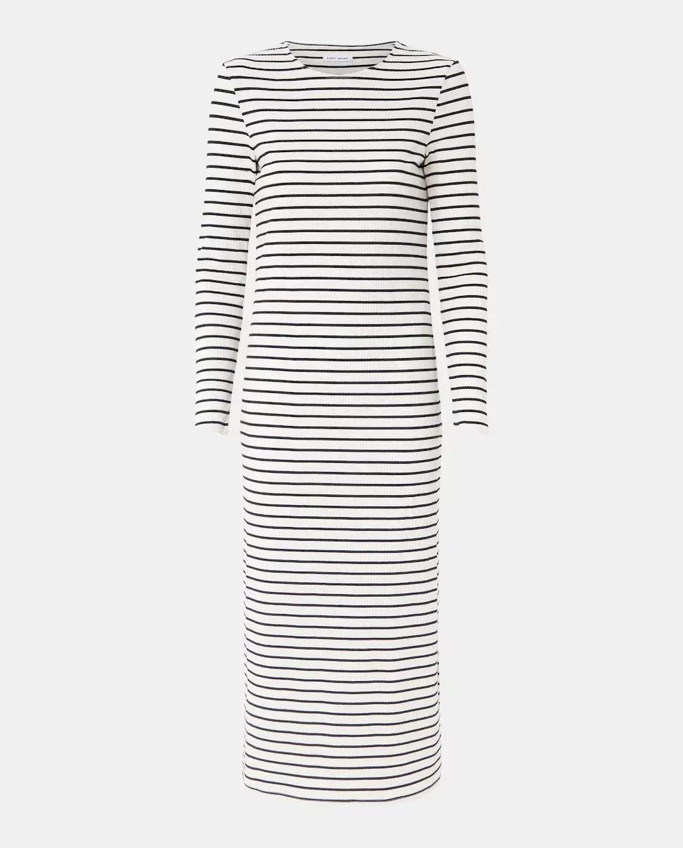 

Полосатое платье с длинным рукавом Easy Wear, белый