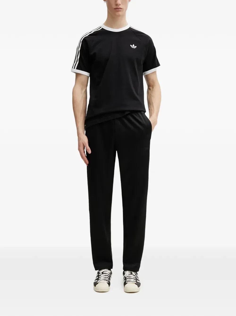 Спортивные брюки с боковыми полосками Adidas, черный — фото 2