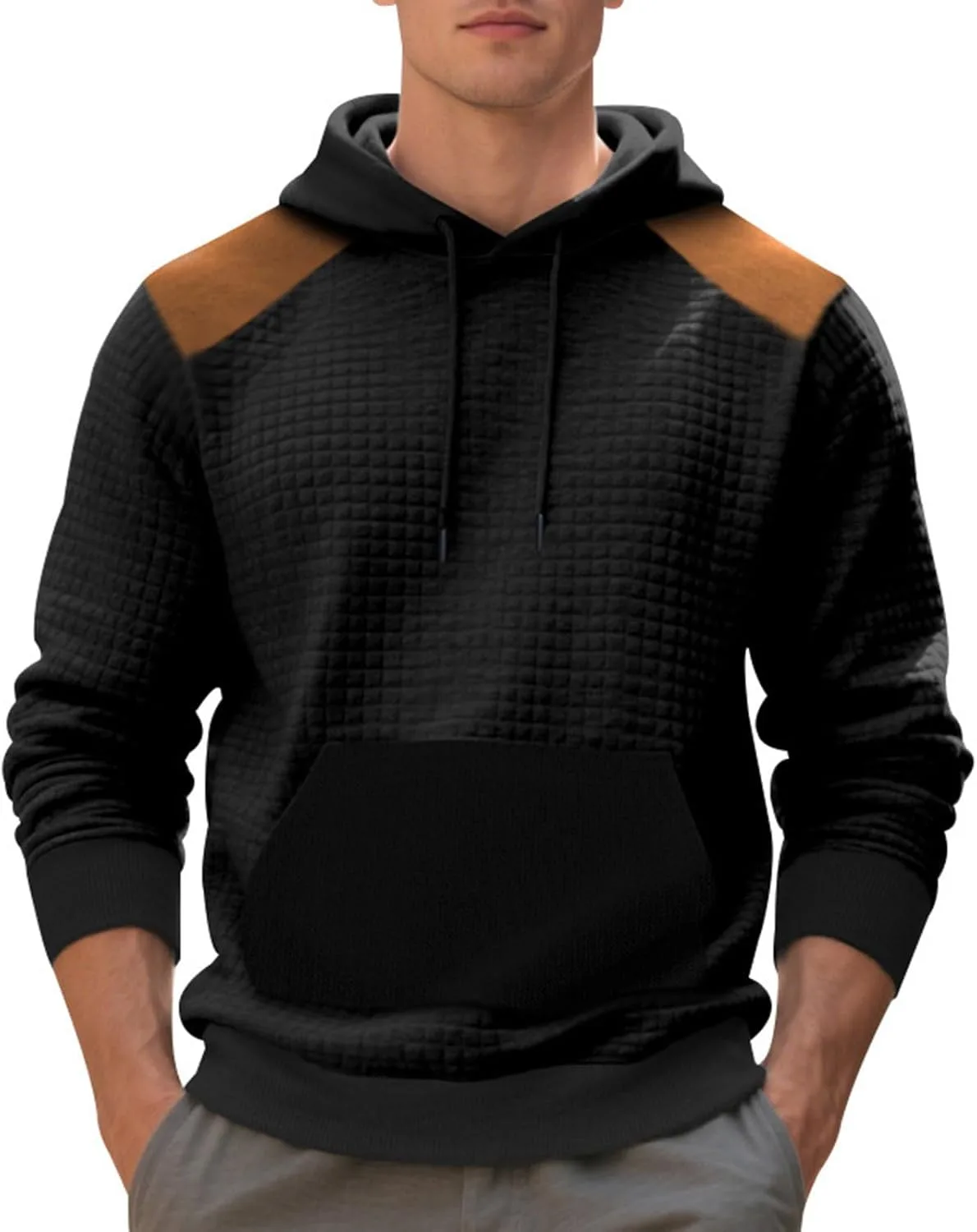 

Мужской худи с длинными рукавами Color Block с капюшоном и карманами