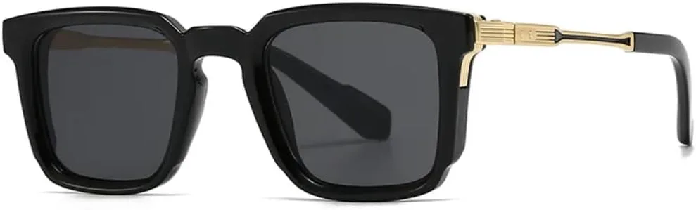 

Классические винтажные солнцезащитные очки для женщин и мужчин в стиле панк, популярные, роскошные, в стиле стимпанк, для вождения TVTBBVV, Black Gold Leg