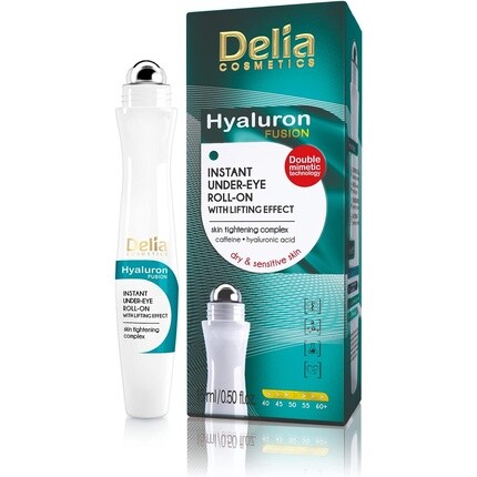 

Шариковый лифтинг-эффект Delia Hyaluron Fusion для контура глаз, комплекс для мгновенной подтяжки кожи под глазами, 15 мл, Delia Cosmetics