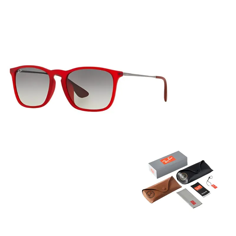 

RayBan Прямоугольные солнцезащитные очки унисекс красные, Red