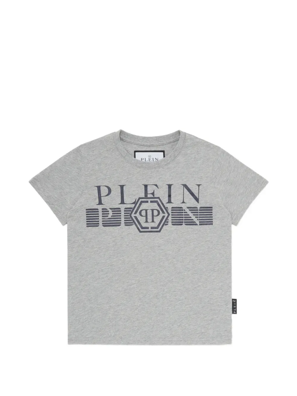 Футболка с круглым вырезом и принтом логотипа Philipp Plein Junior, серый