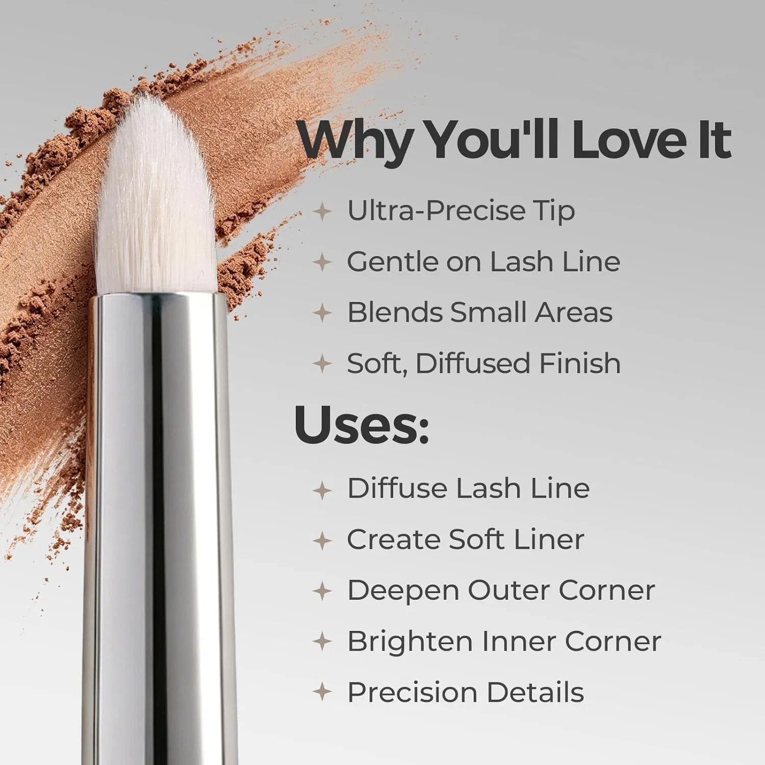 Кисть для теней Albeaut Precision Eyeshadow Brush Albeaut — фото 3