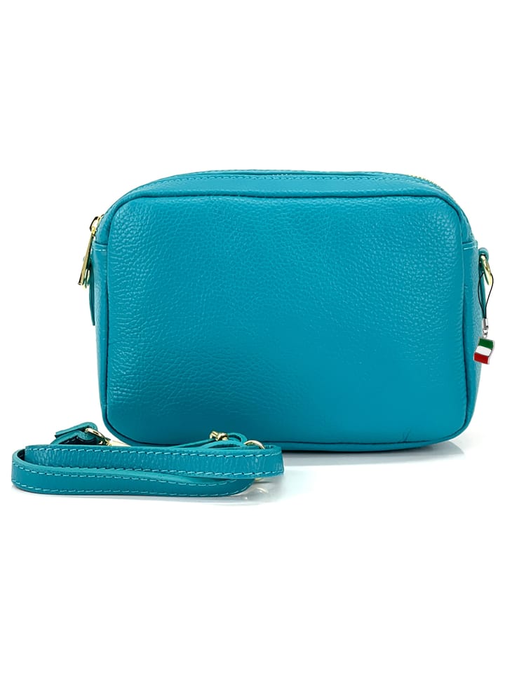 

Сумка через плечо Florence, кожа, бирюзовый цвет, около 22 см Florence