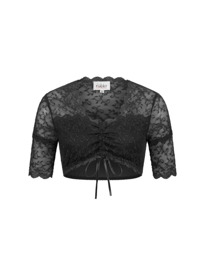 

Блузка дирндль с короткими рукавами Nena черного цвета Nübler