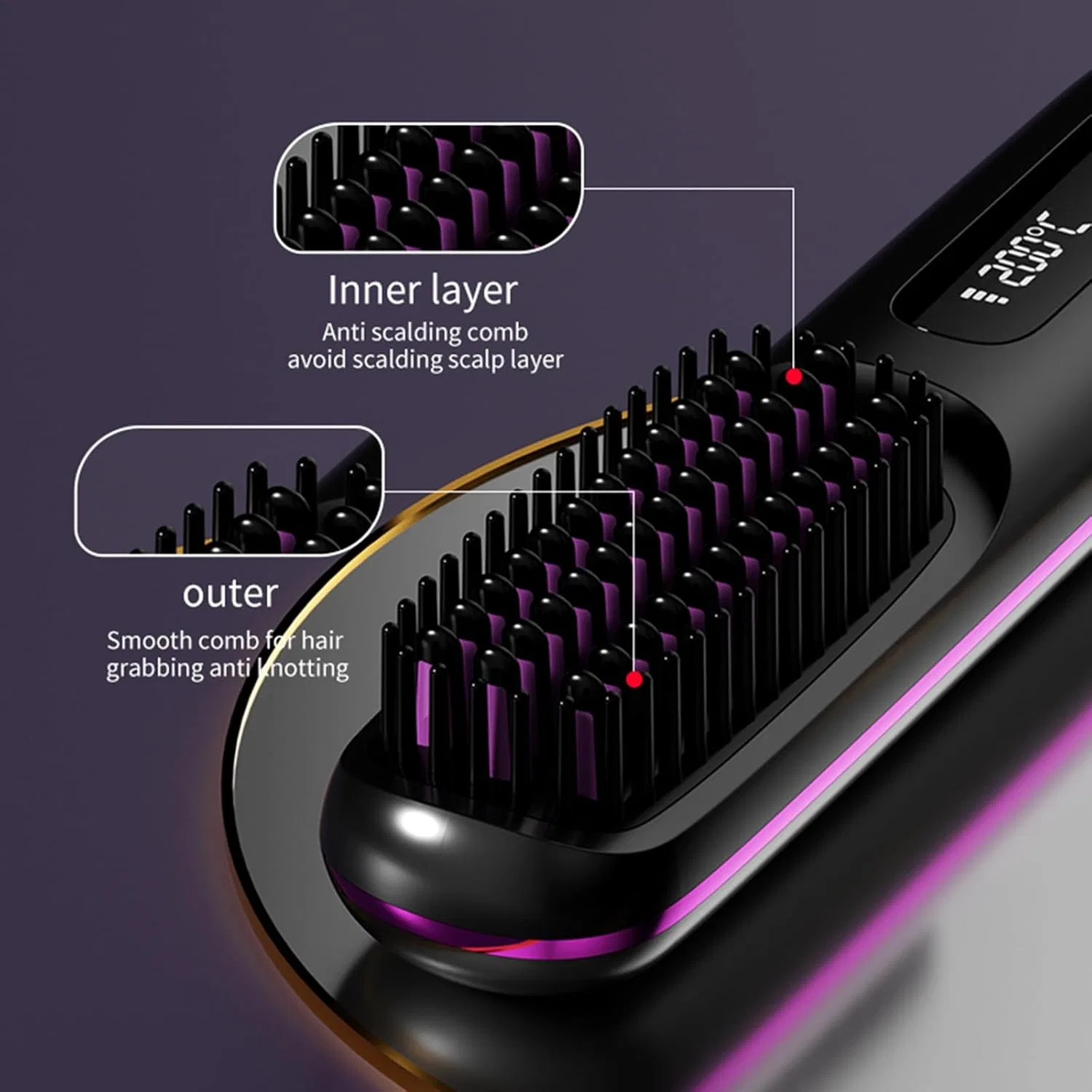 Портативная выпрямляющая щетка «Go Brush Pro» Baomaeyea — фото 4