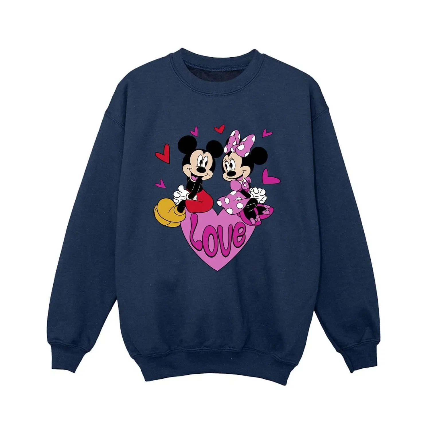 Свитшот детский с принтом Mickey Mouse & Minnie Mouse Disney, темно-синий — фото 2
