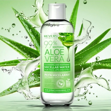 

ALOE VERA Очищающий успокаивающий мицеллярный лосьон с алоэ вера и гиалуроновой кислотой 500мл Revers Cosmetics