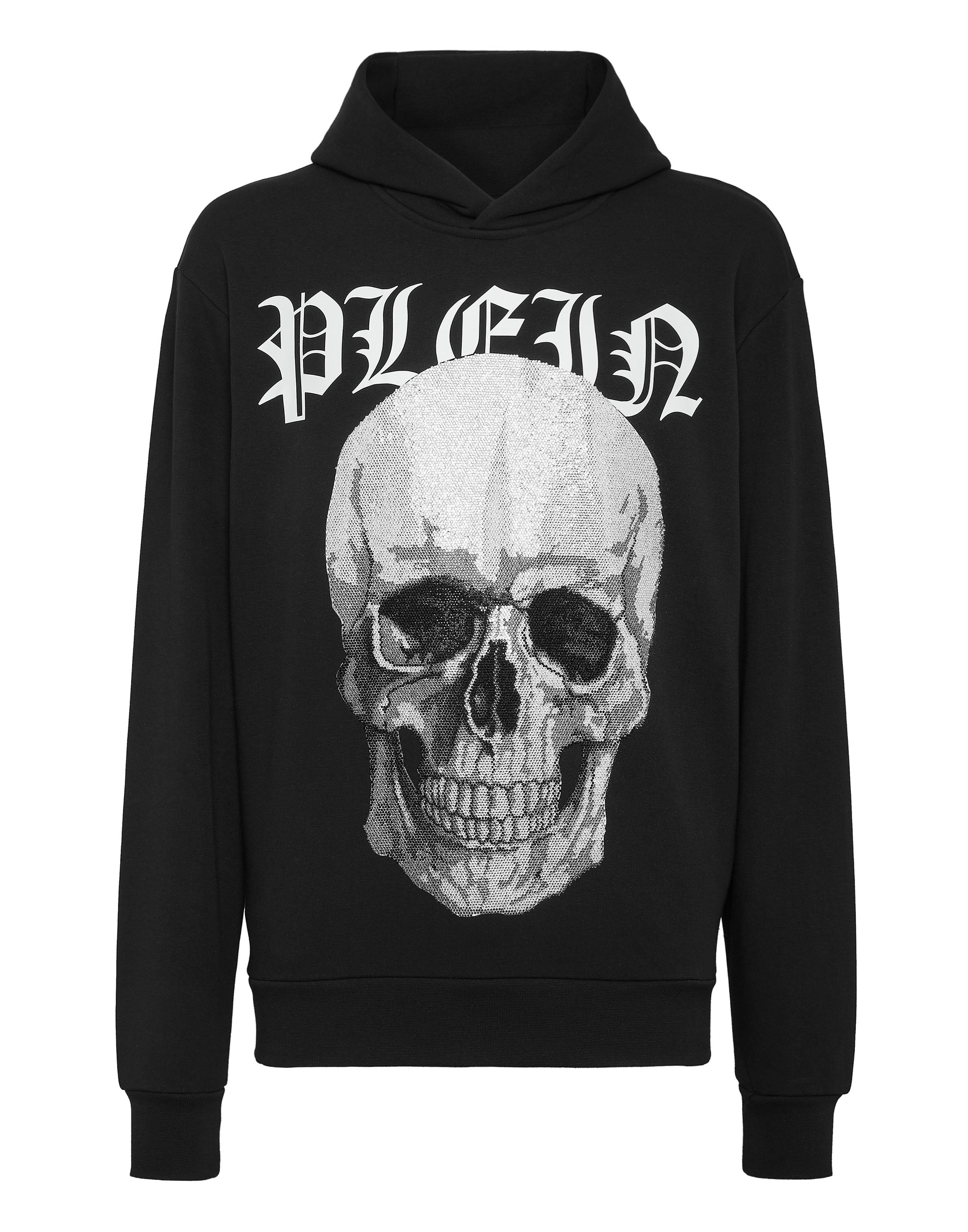 

Толстовка с капюшоном и кристаллами в виде черепа PHILIPP PLEIN, черный
