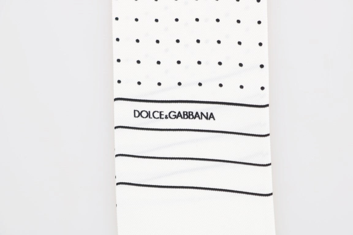 

Dolce & Gabbana Элегантный шелковый мужской шарф в горошек Мужская накидка, цвет Black/White