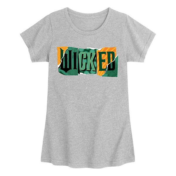 

Футболка с принтом Wicked for Good и потертостями для девочек 7-16 лет Licensed Character, Heather Gray