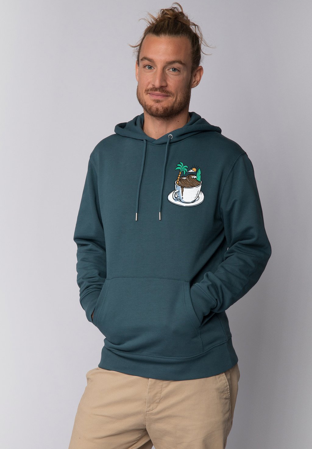 

Толстовка COFFEE WAVES watapparel, сине-зеленый