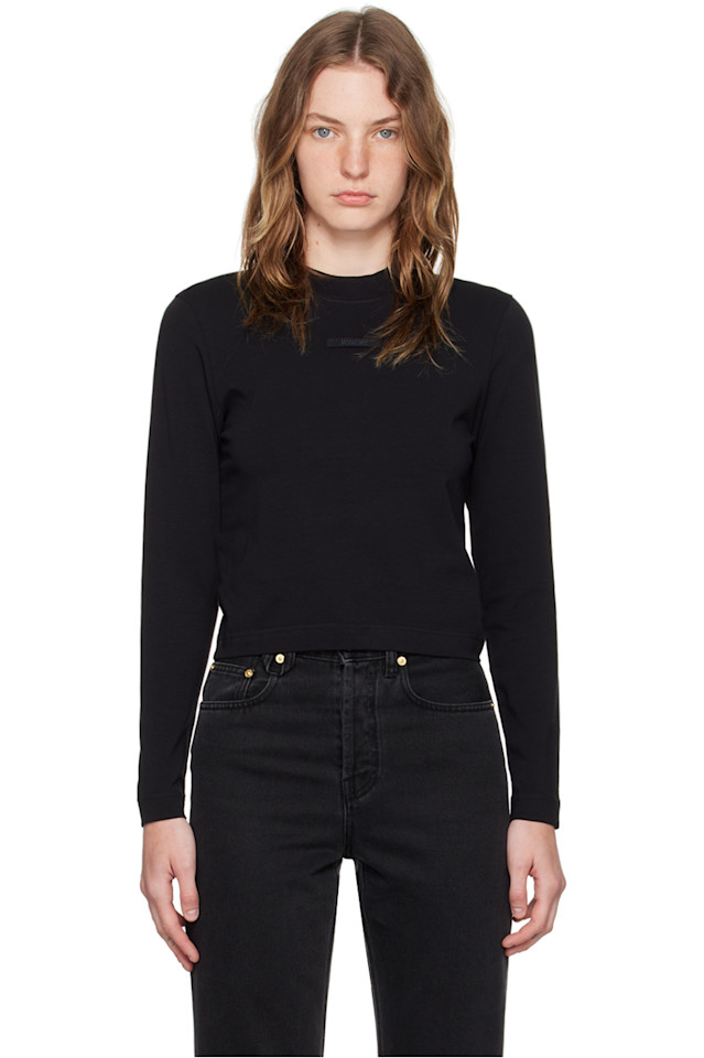 

Классическая футболка с крупной вязкой и длинными рукавами Long Sleeve T-Shirt Jacquemus, черный